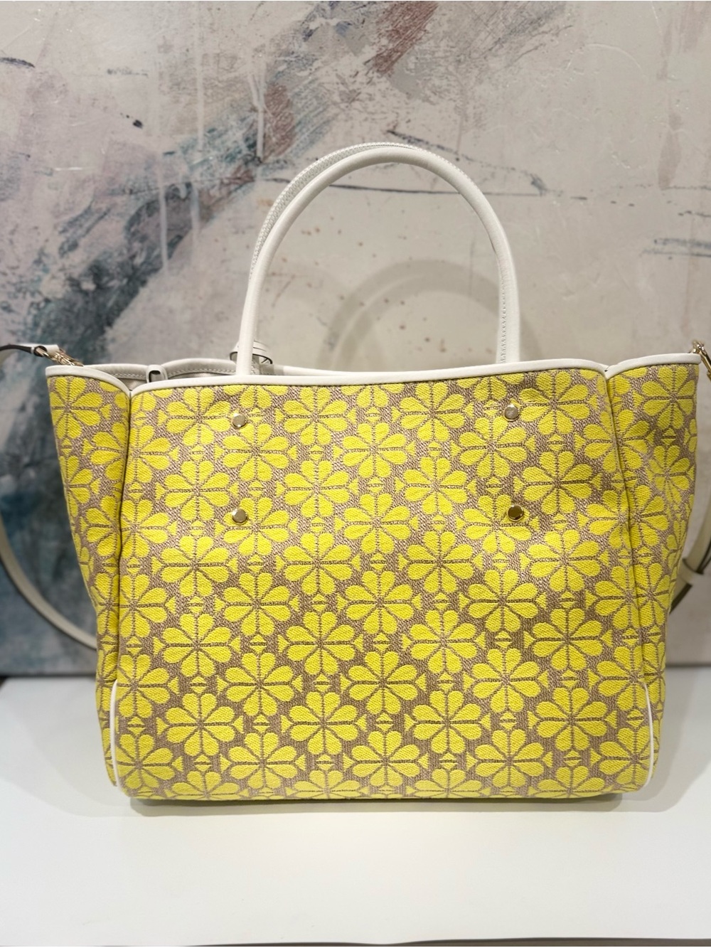 Kate Spade New York Spade Jacquard Large Everything Tote Shoulder Crossbody - Picture 2 of 7